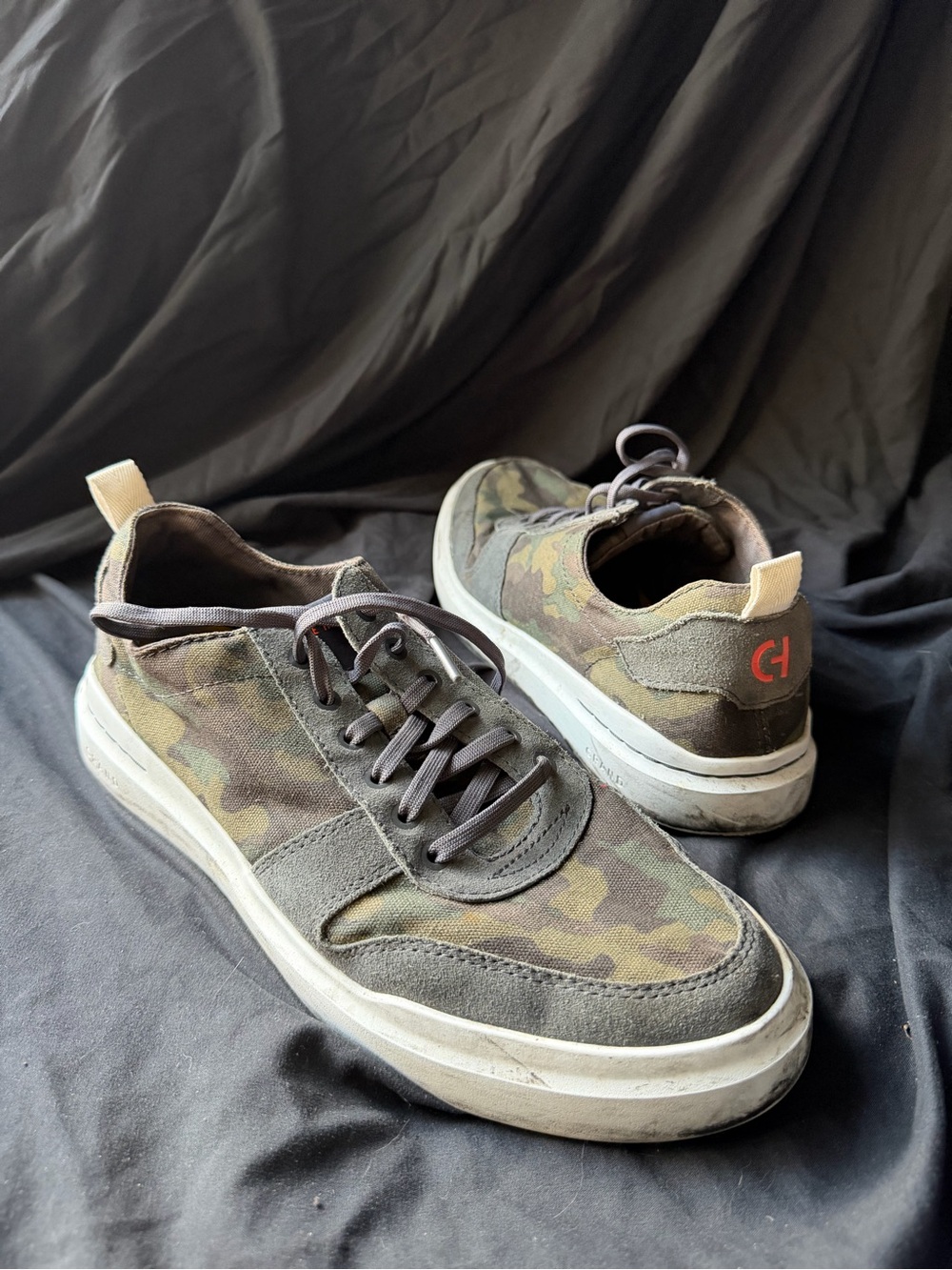 Cole Haan Men's Camouflage Low-Top Sneakers in Olive and Brown